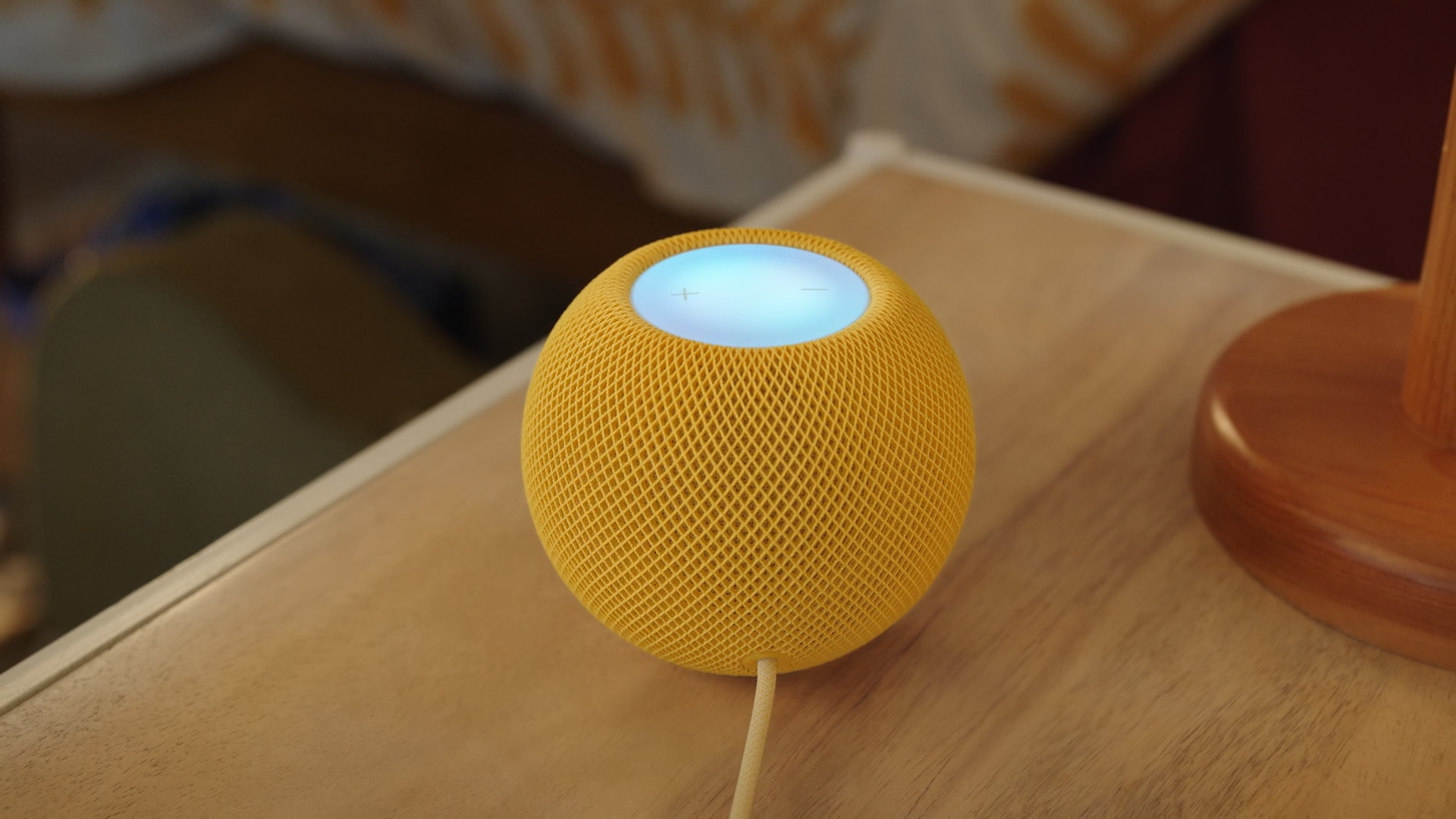 yellow smart speaker