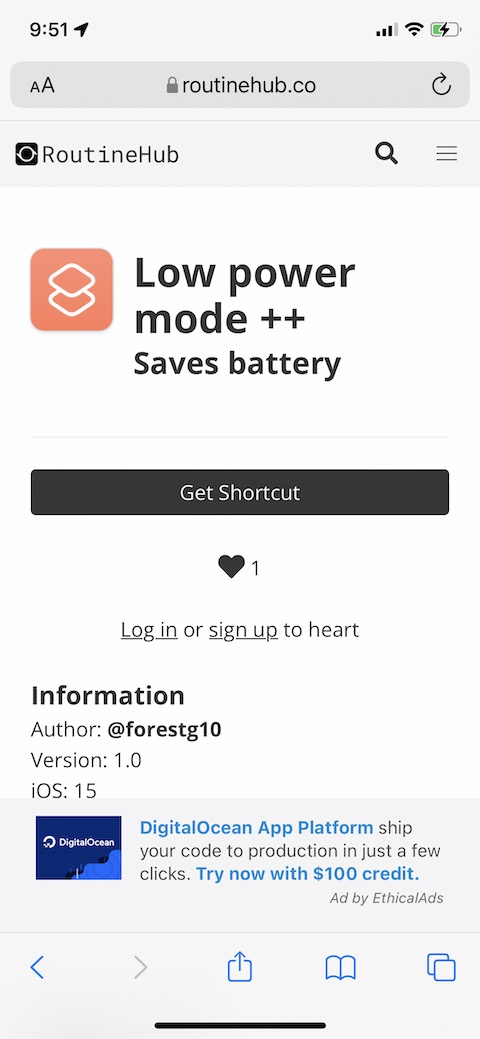 Low Power Mode 1 Low Battery Mode