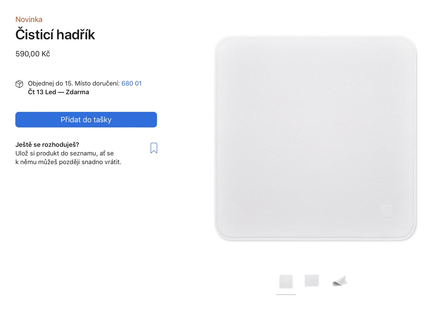 apple cleaning cloth product page