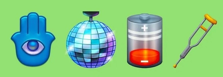 emoji hand eye disco battery crutch