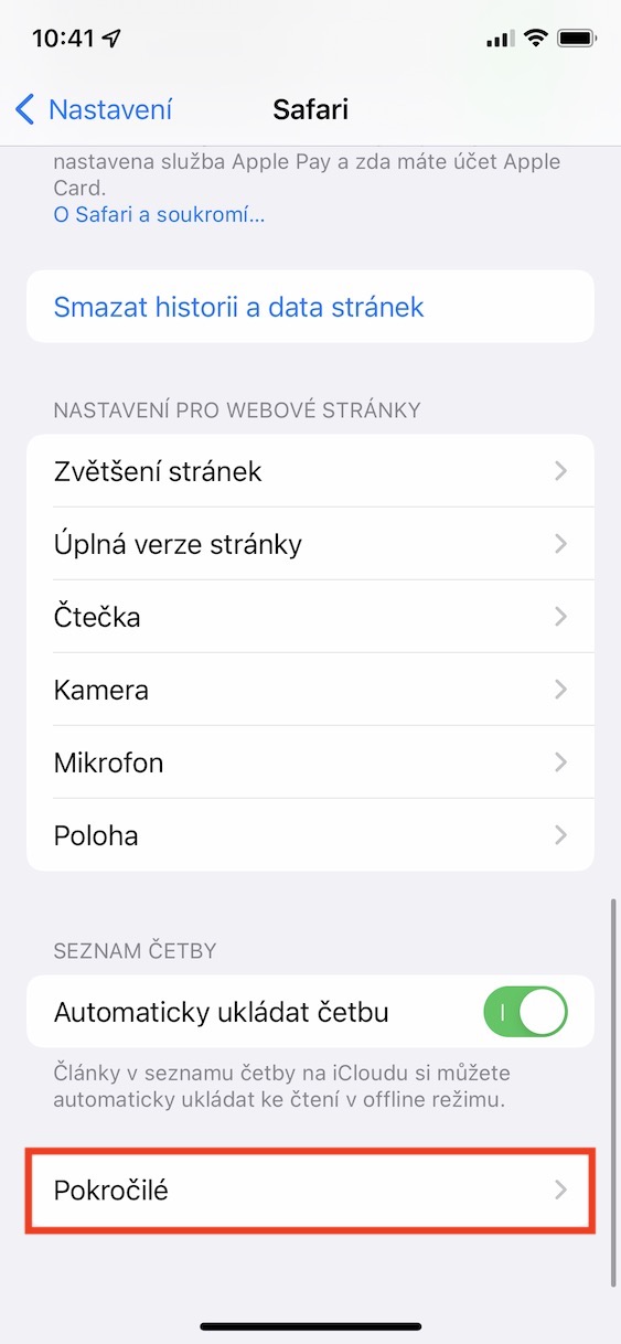safari_cache_zjistit_velikost_iphone4 safari iphone stránky cache