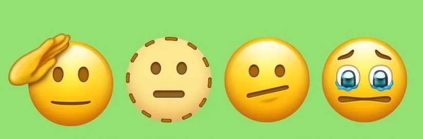 various emojis on green