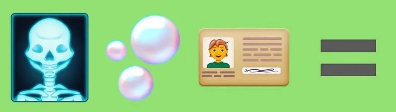 xray bubbles and id card