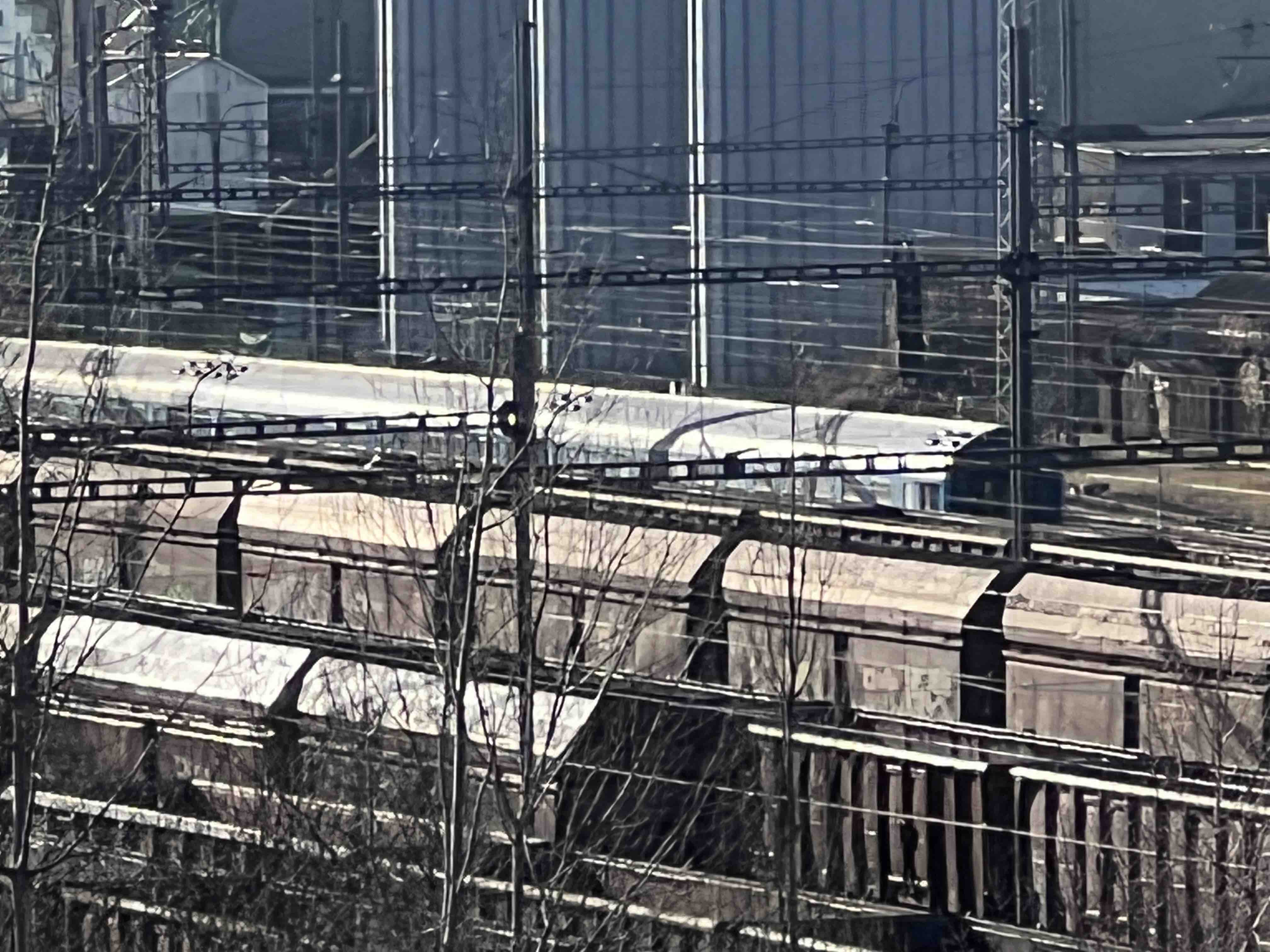 close up of train cars