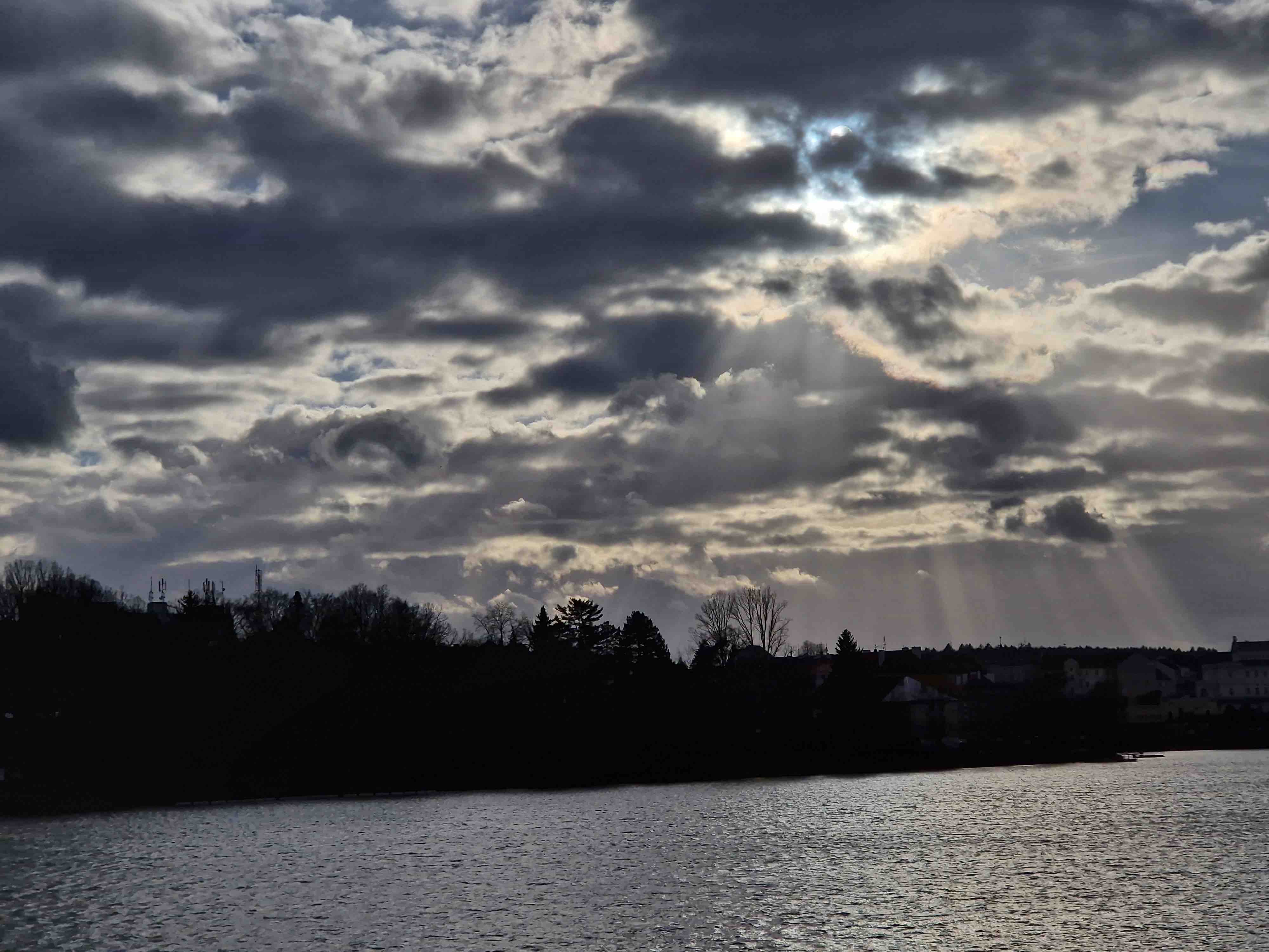 cloudy sky over lake
