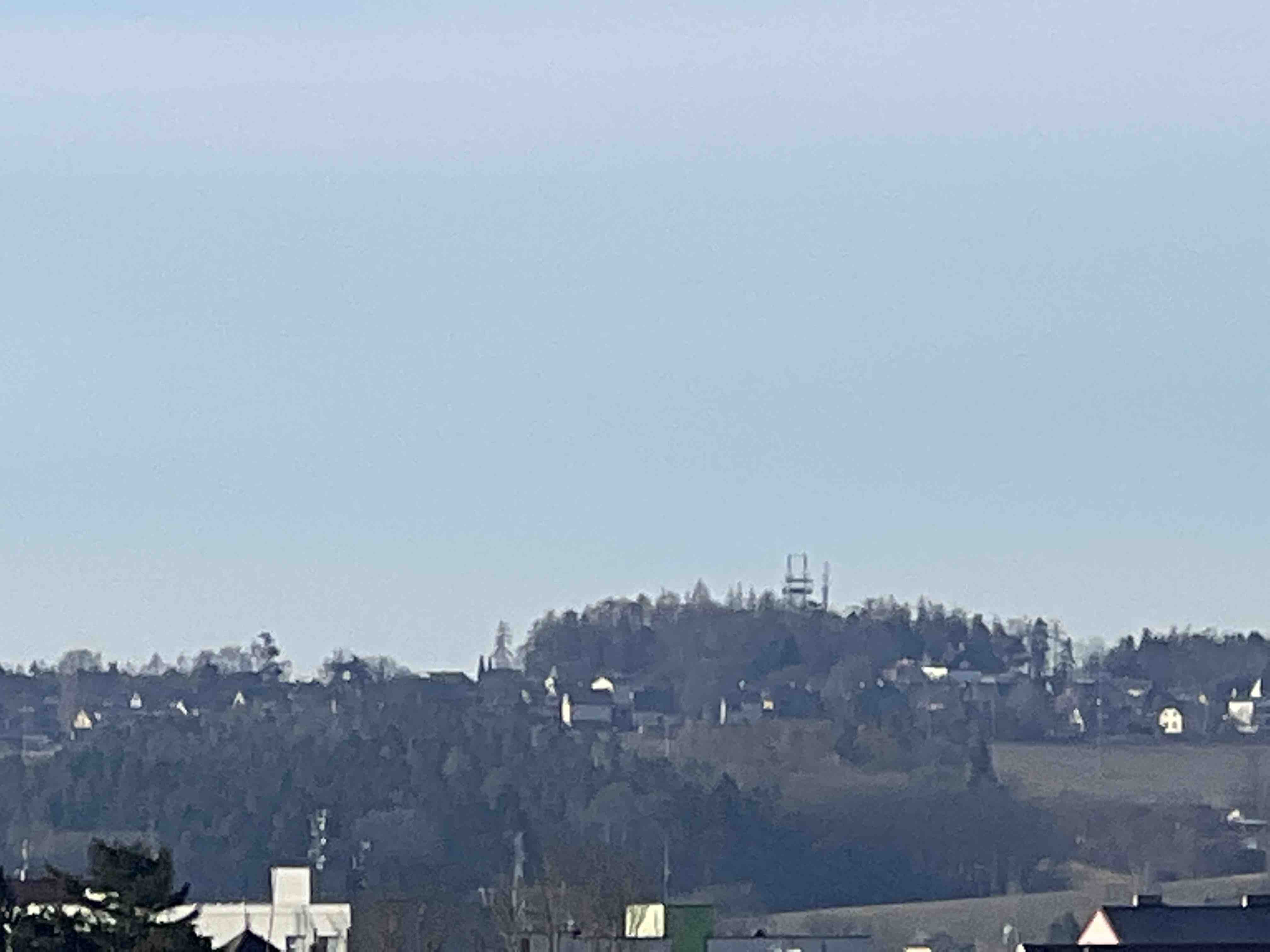 distant hill with buildings