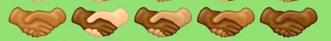 diverse handshake emojis brown tones