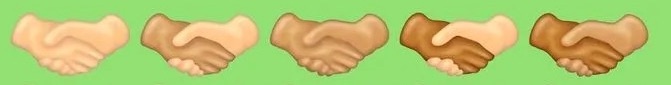 diverse handshake emojis light tones