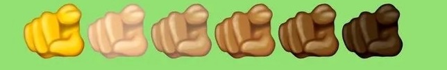 diverse pointing finger emojis
