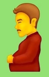 emoji man holding stomach