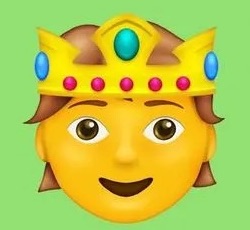 emoji wearing crown