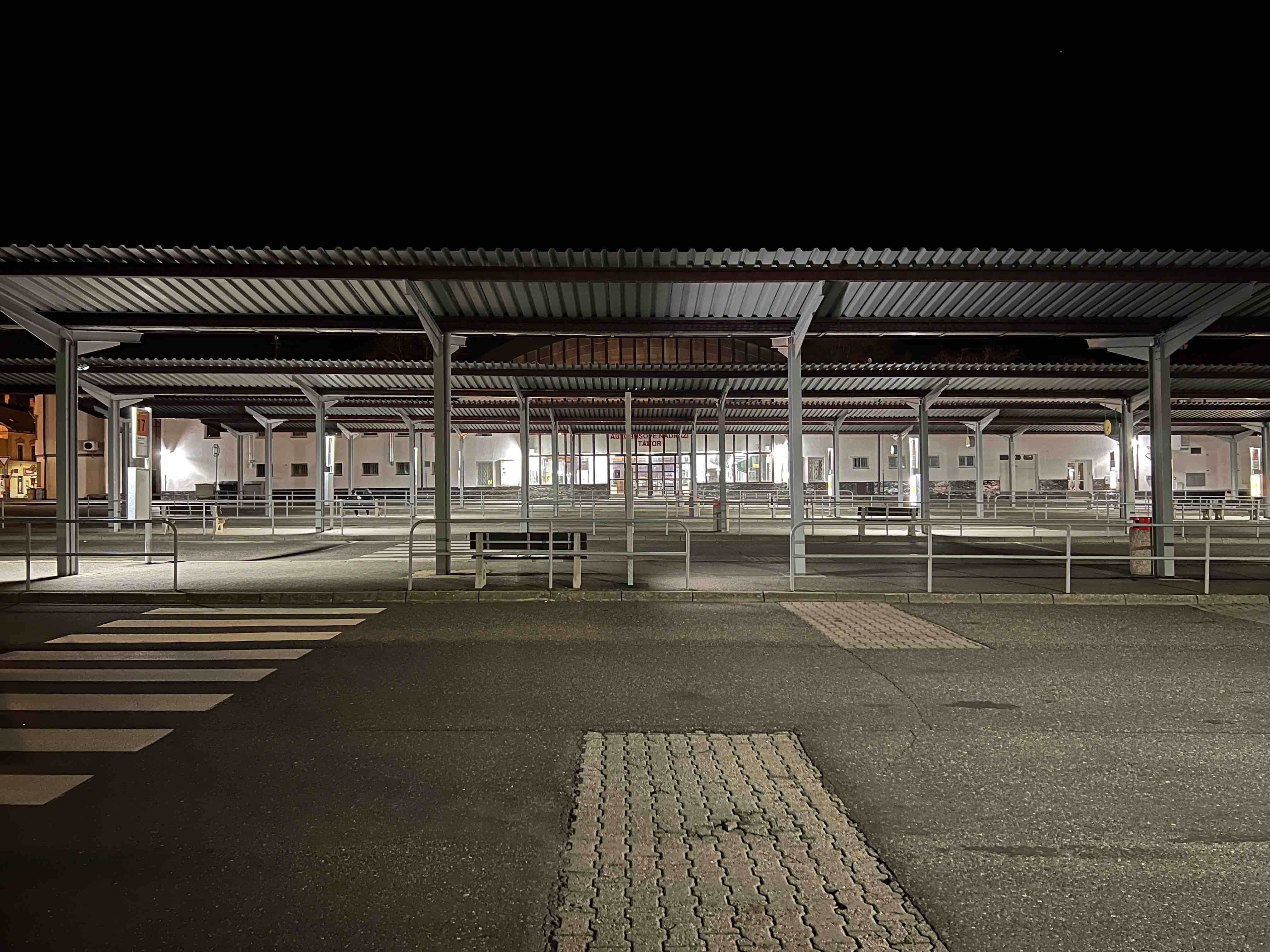 empty parking lot at night