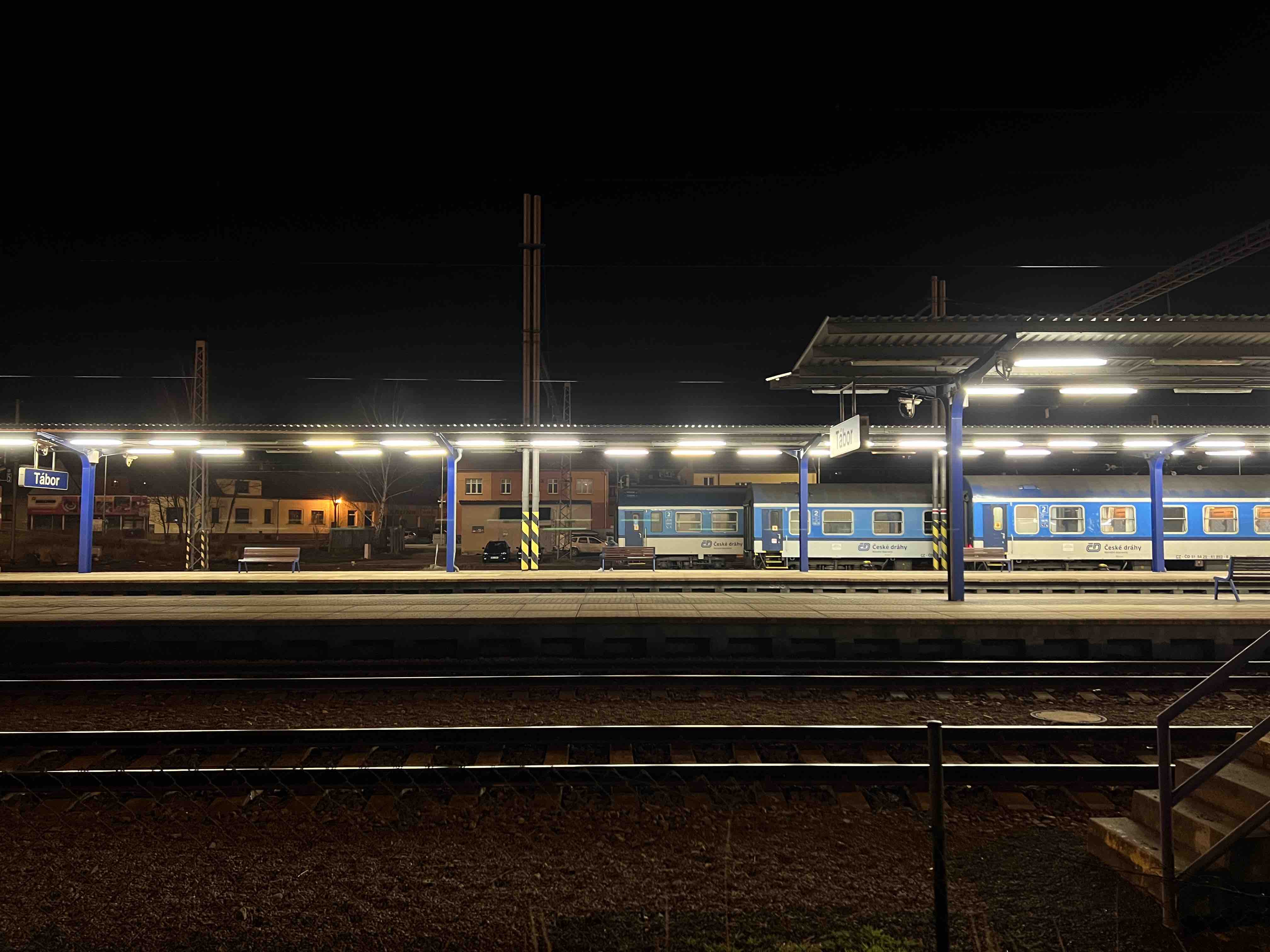 empty train station at night