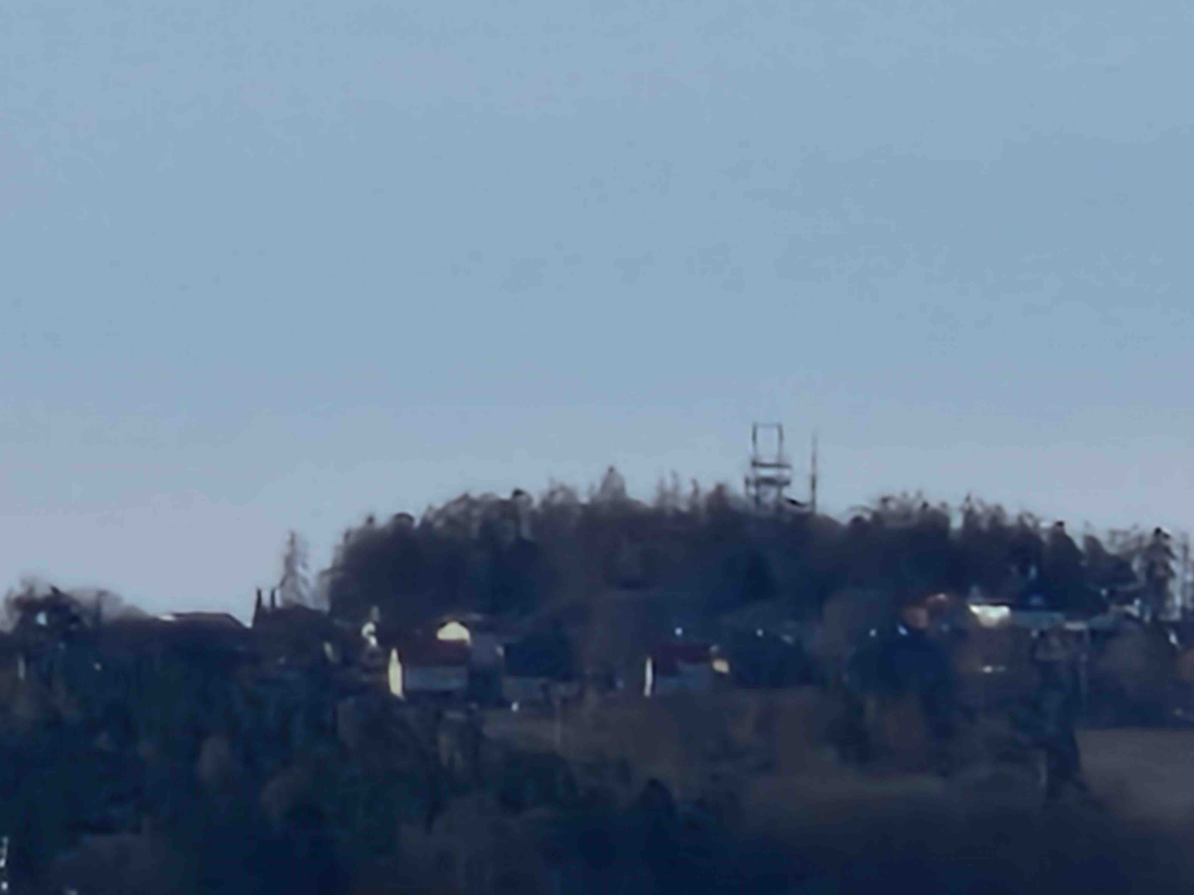 hilltop town silhouette