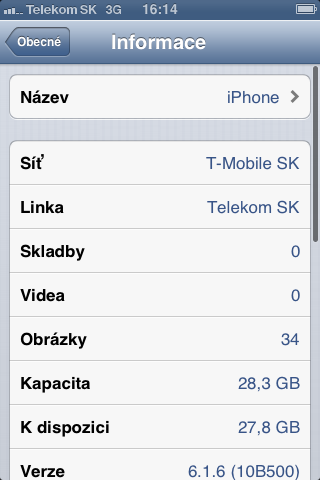 iphone settings information screen