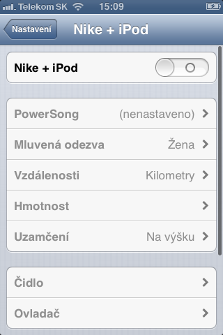 nike ipod settings