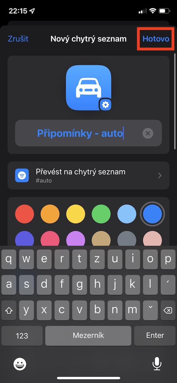 pripominky_ios_chytry_seznam2 připomínky vytvořit chytrý seznam ios 15