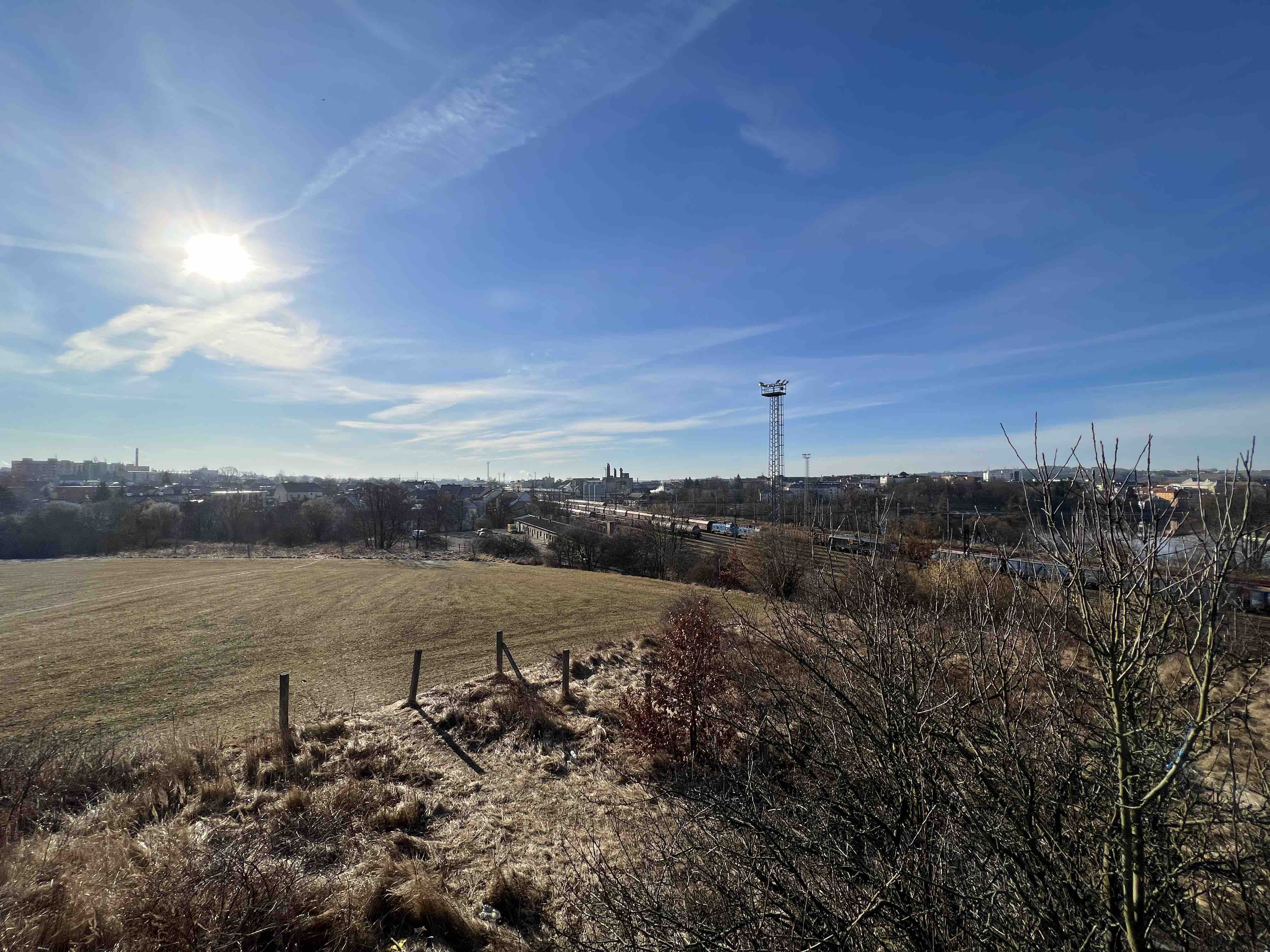 sunny landscape with tower