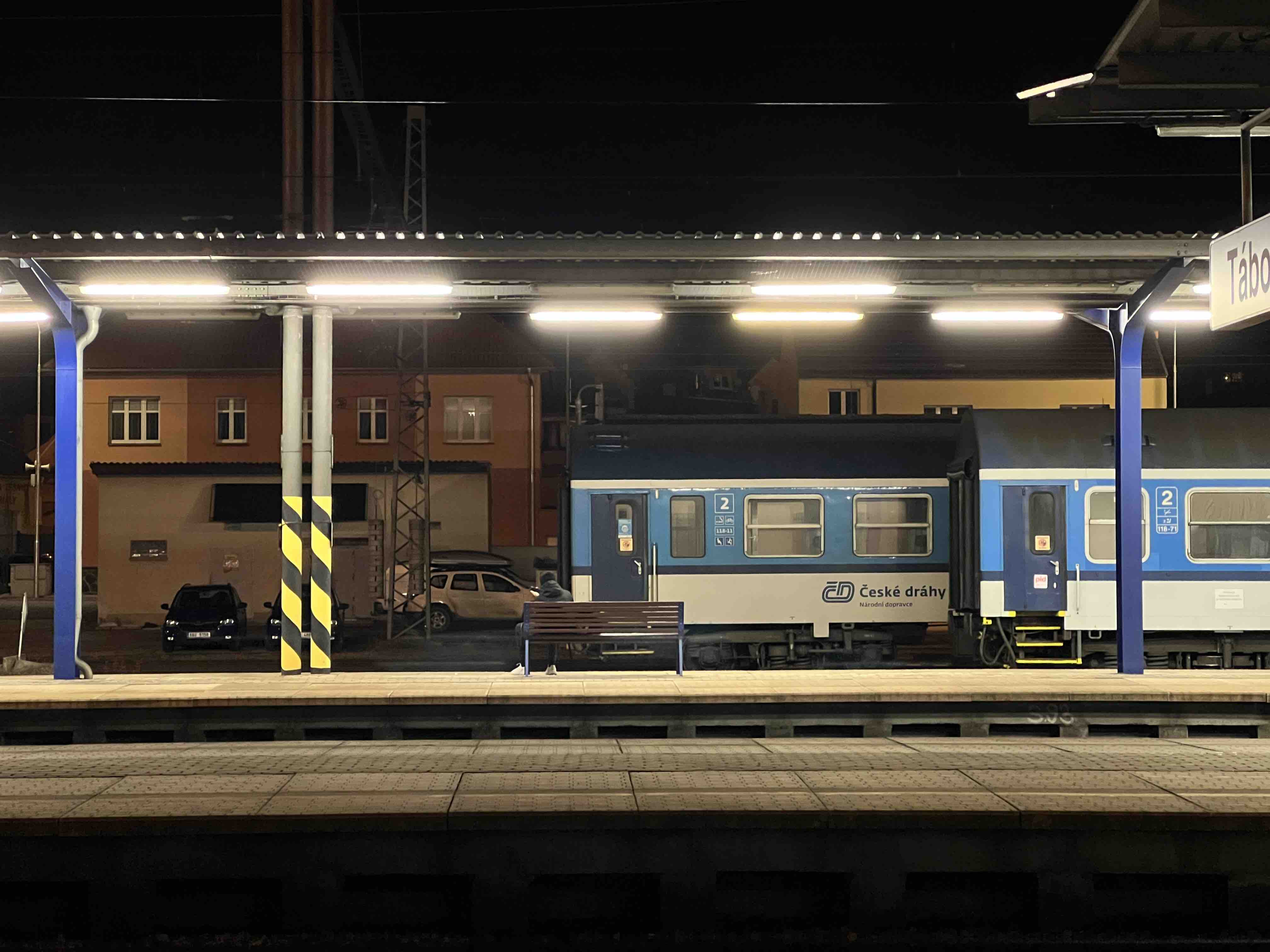 train at night station