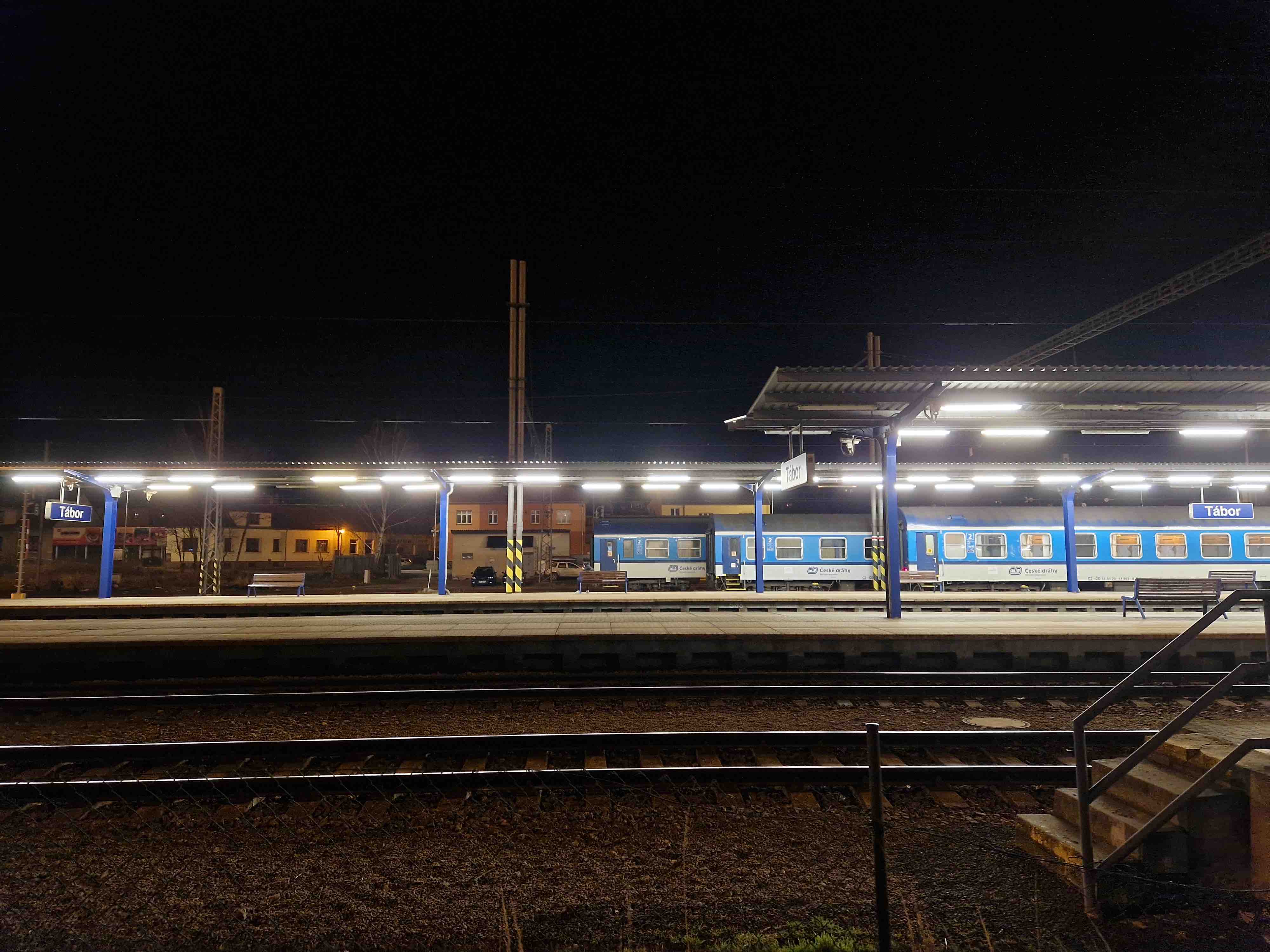 train station at night