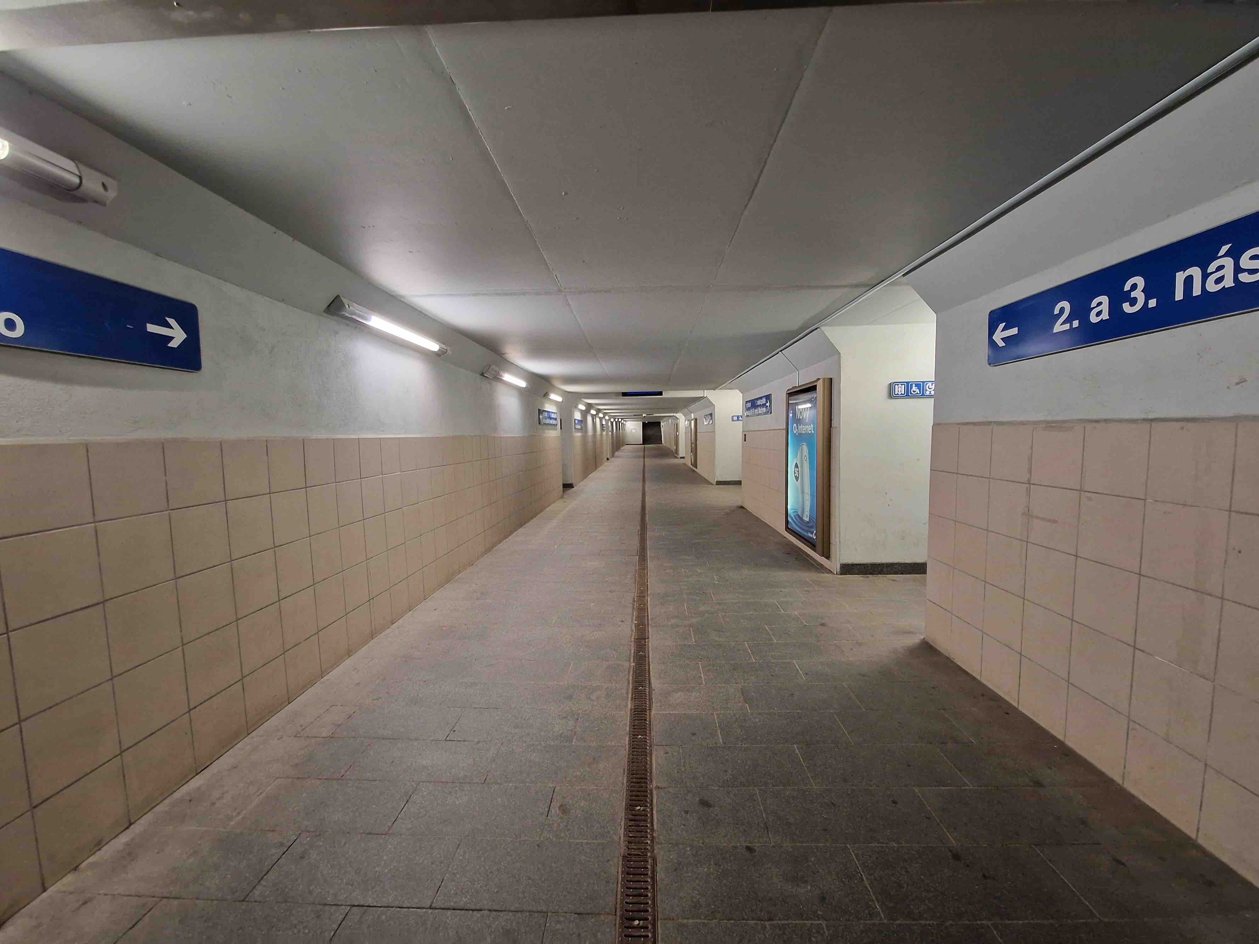 underground passageway with signs