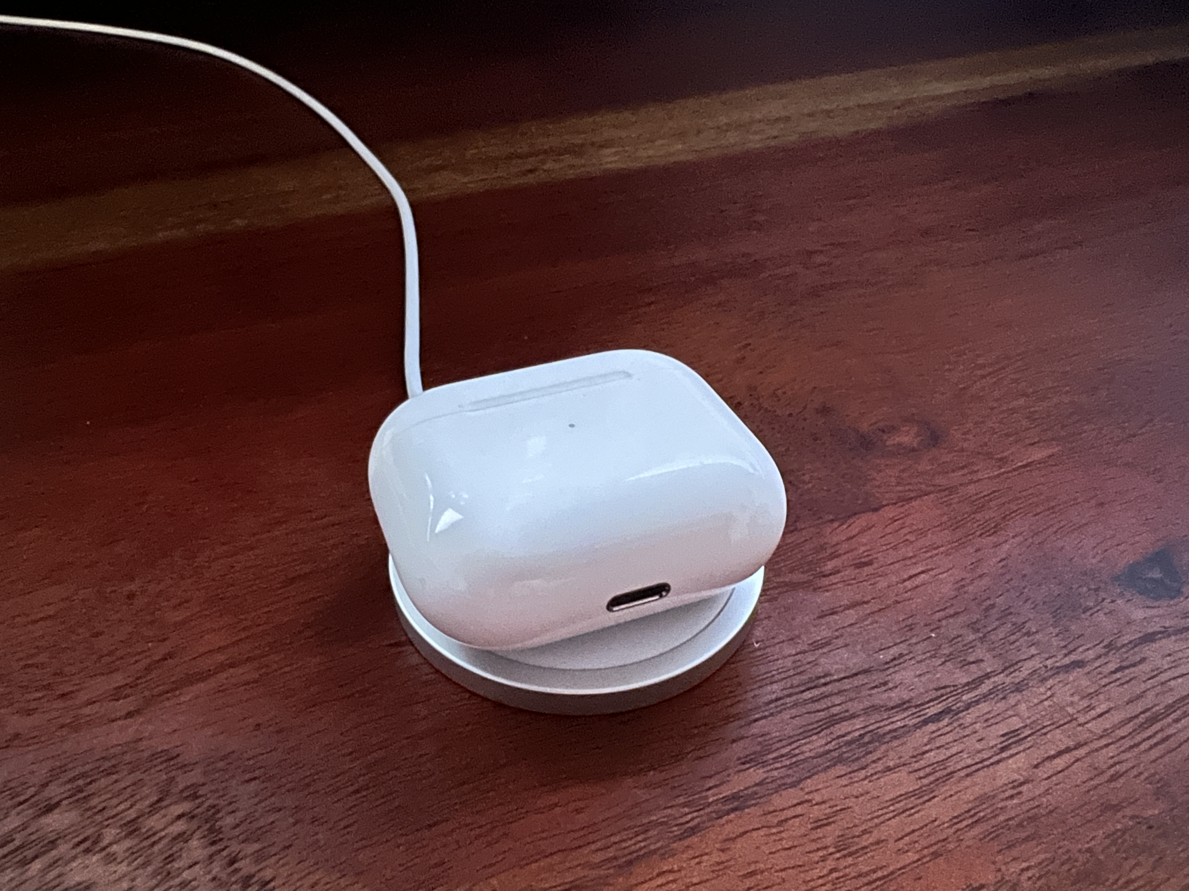 wireless earbuds on charger