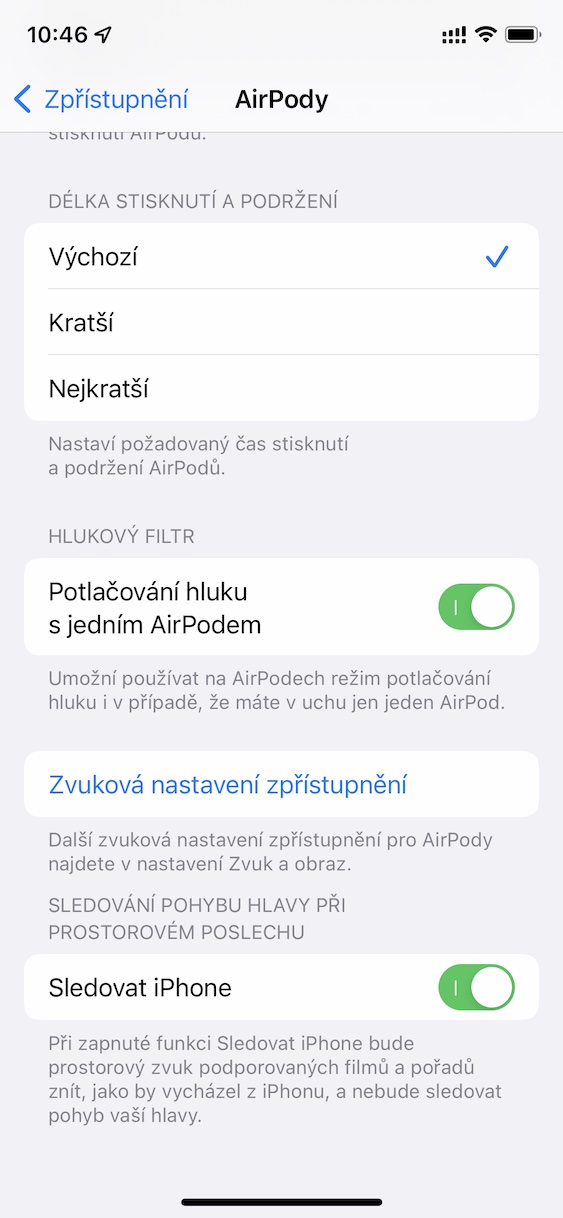airpods_hlukovy_filtr_jedno_sluchatko_ios4 potlačování hluku s jedním airpodem ios