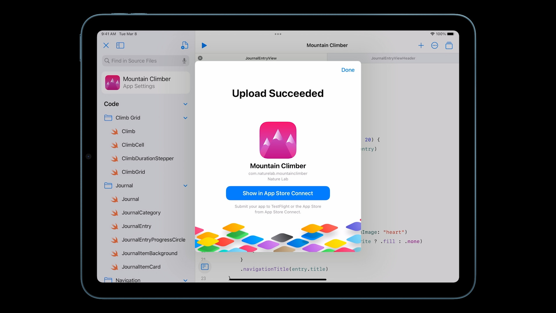 app upload success detail