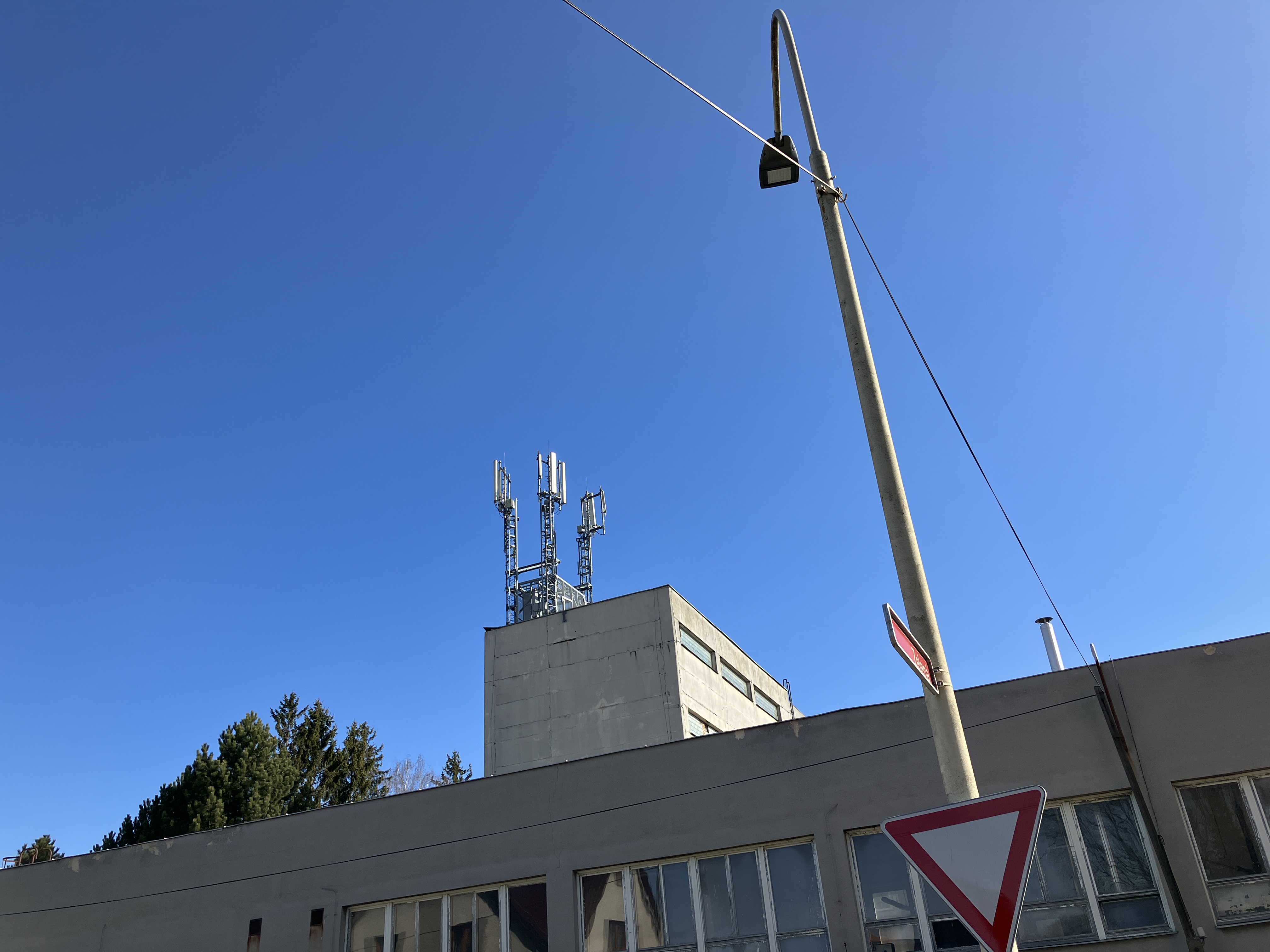 building with antenna