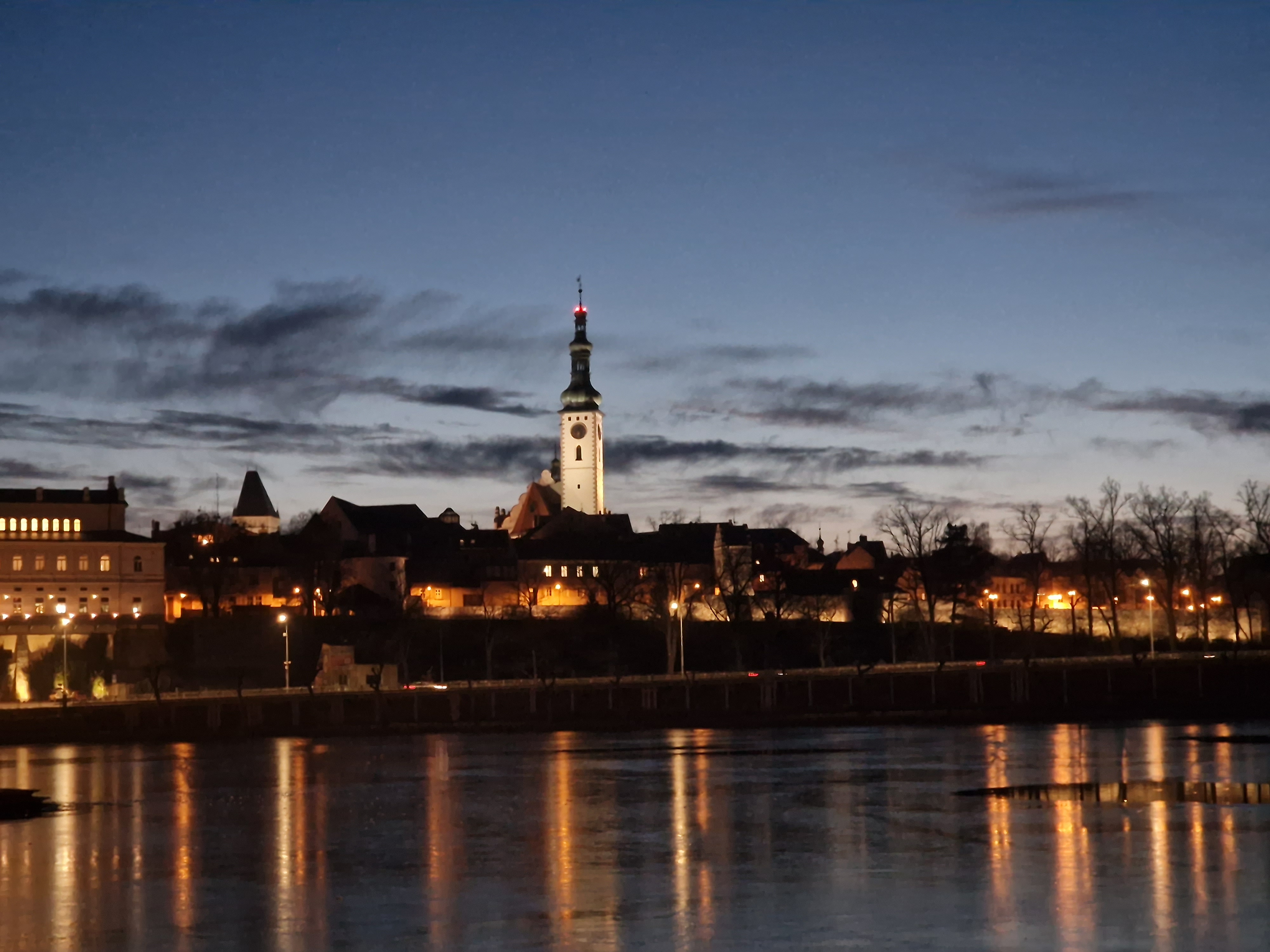 church tower night view