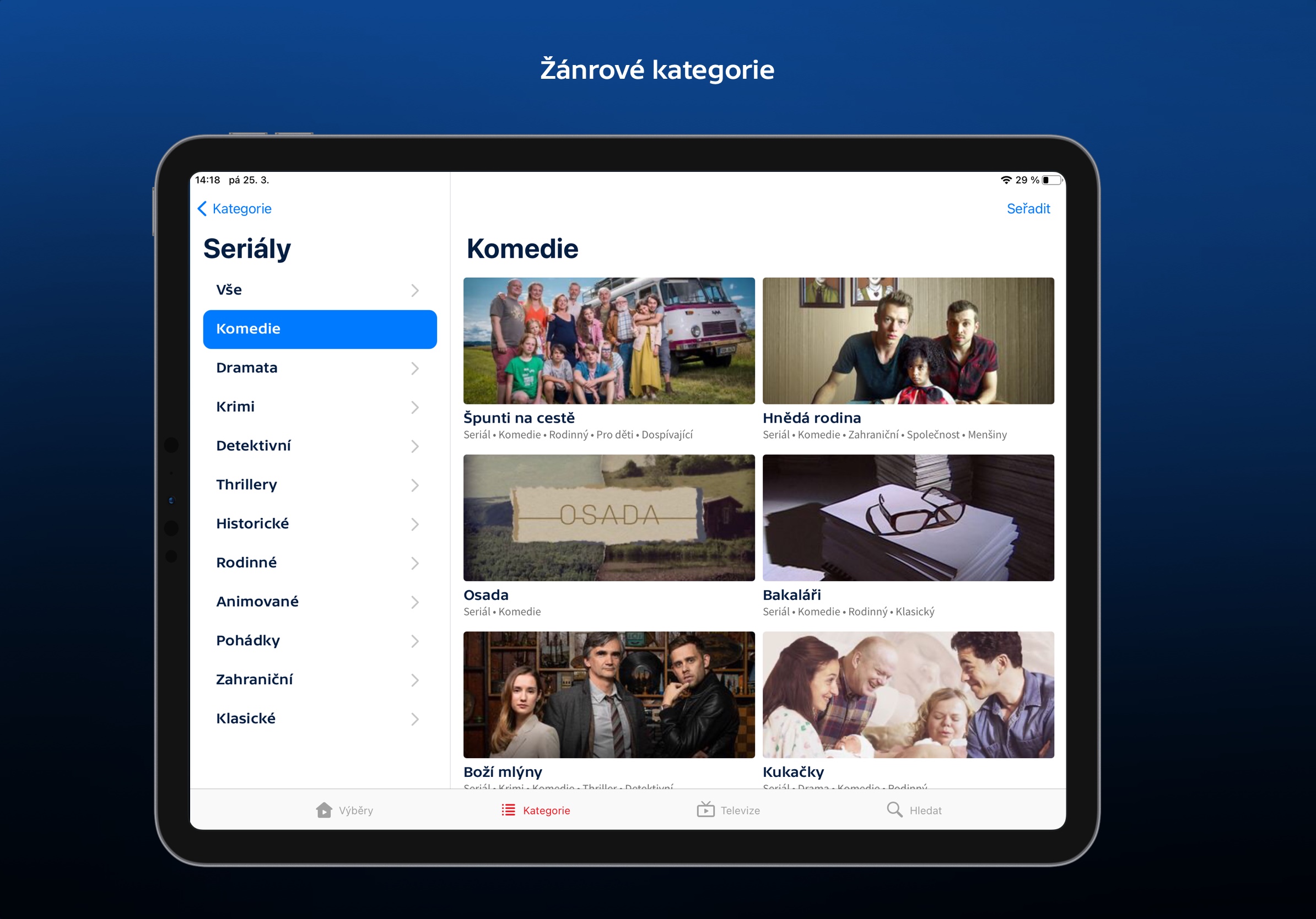 comedy series tablet view