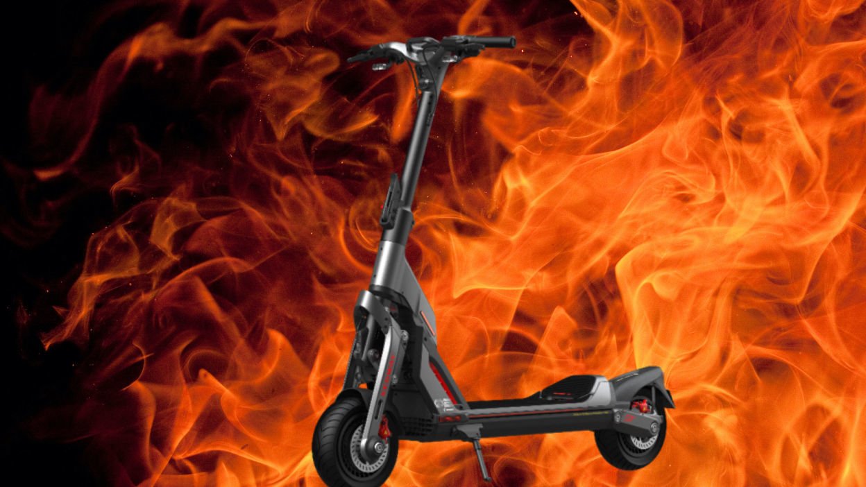 electric scooter on fire