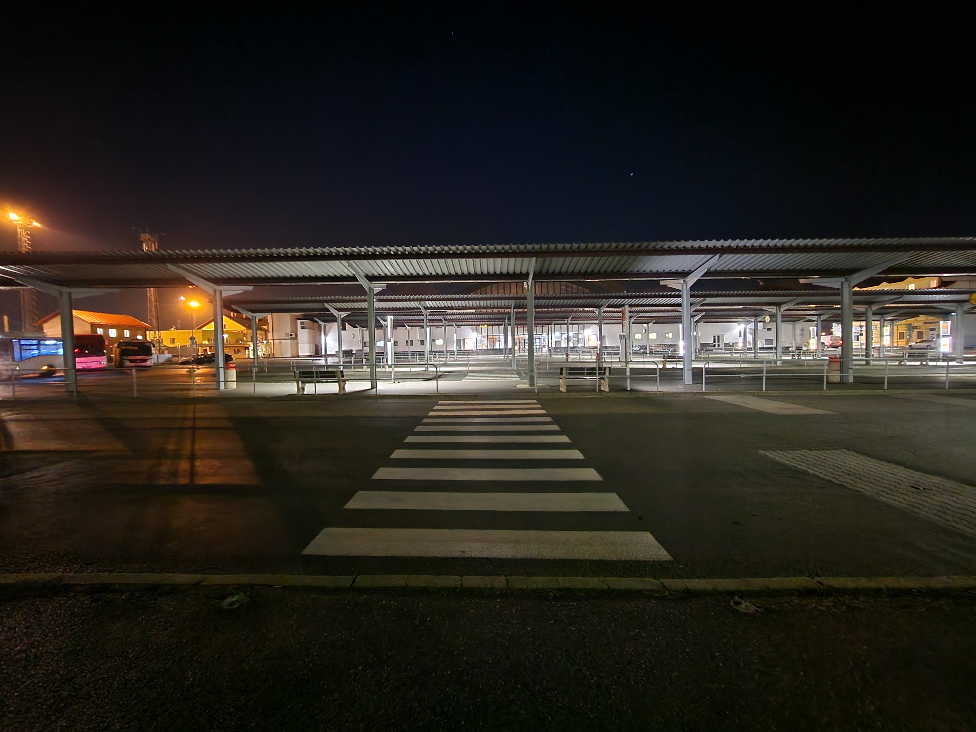 empty parking lot night