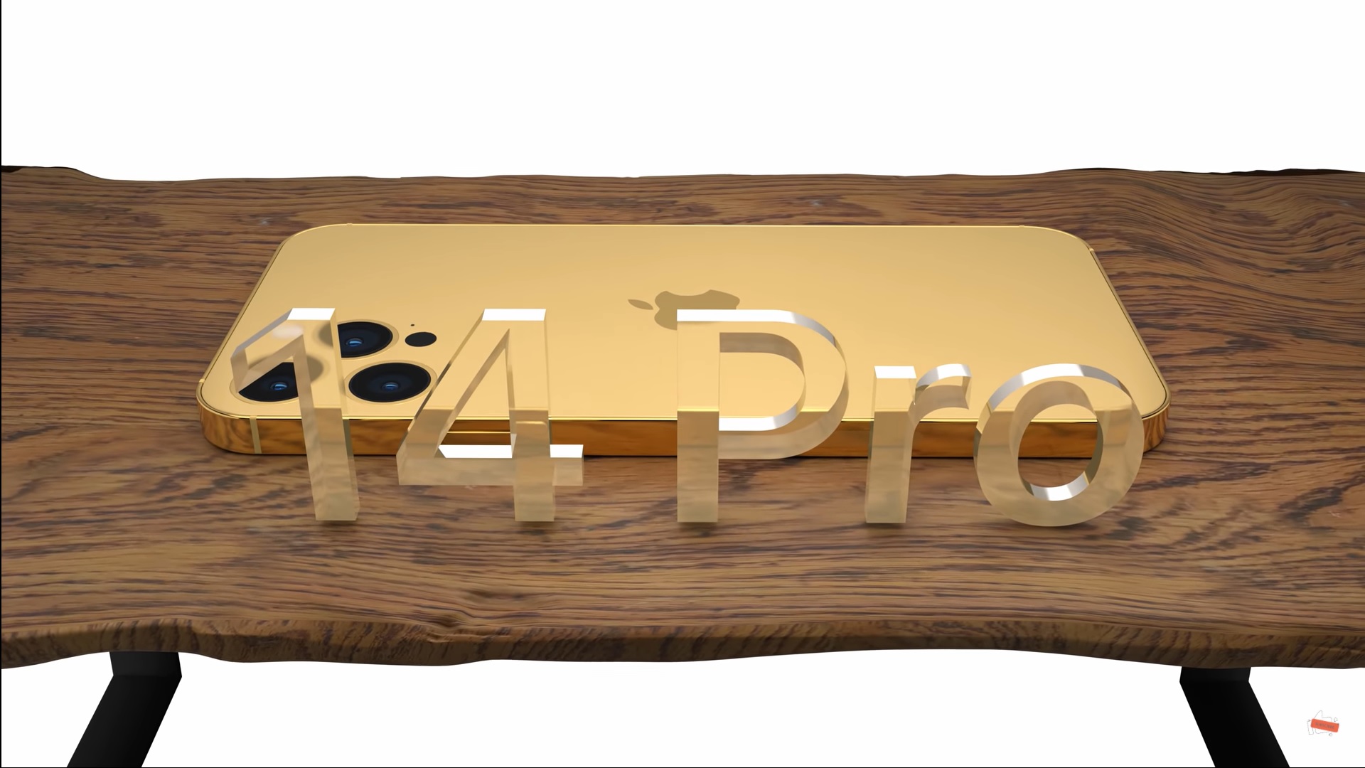 gold iphone 14 pro on table