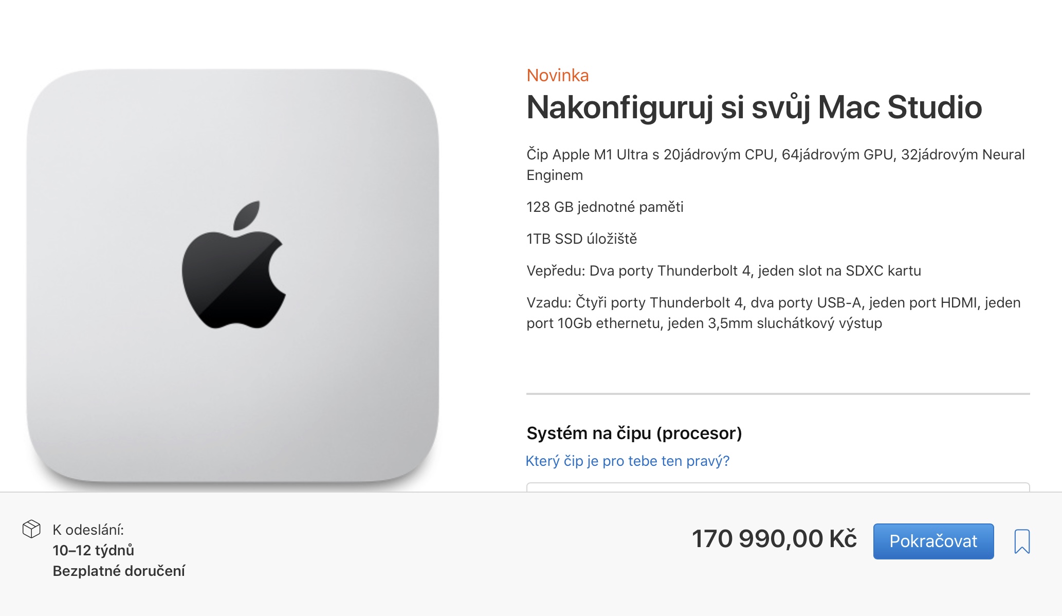 mac studio konfigurace