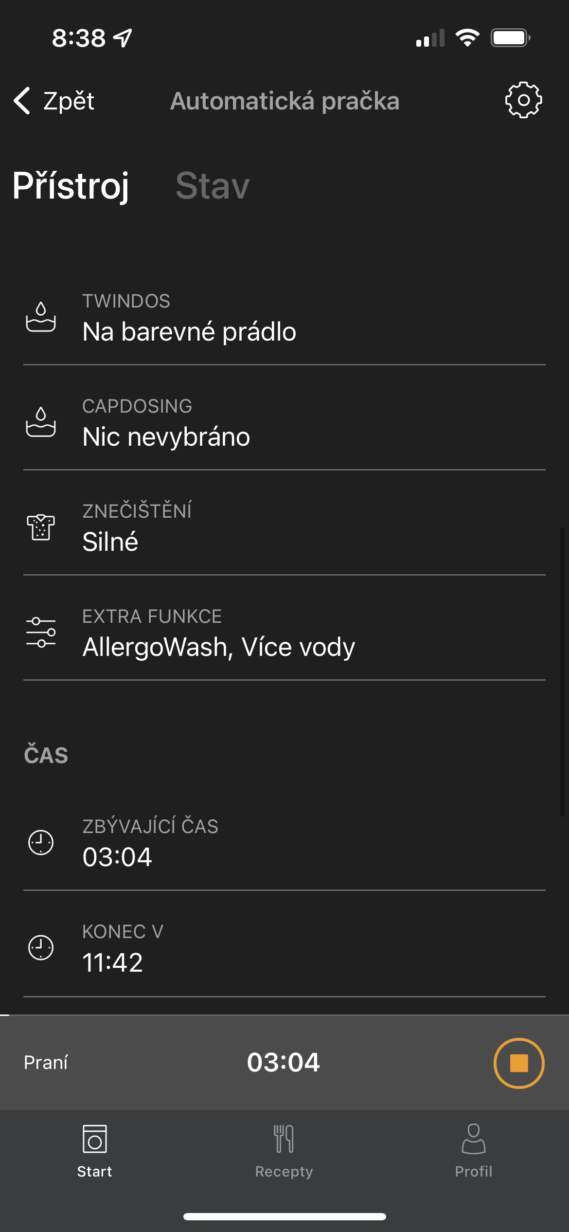 washing machine settings