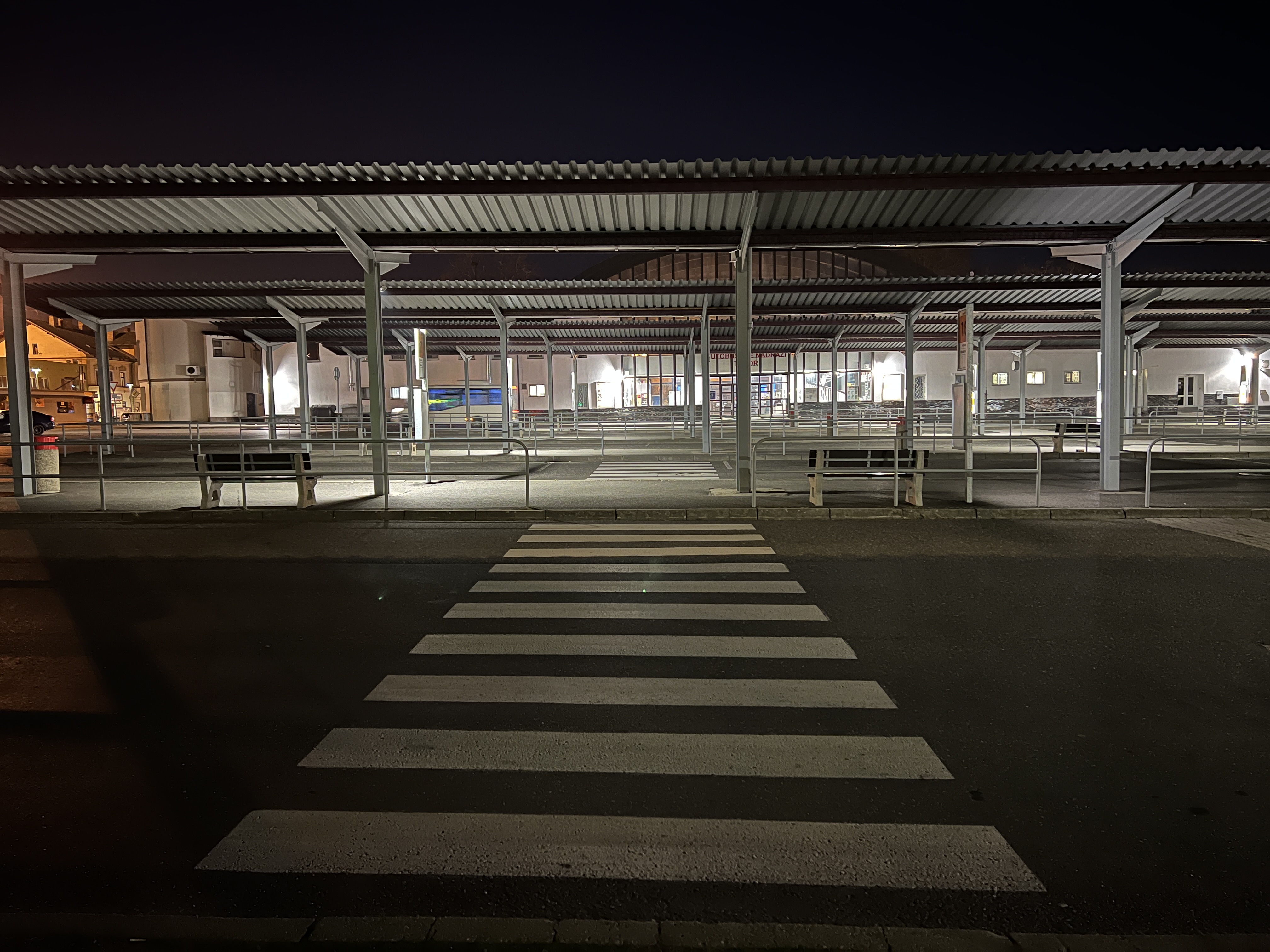 zebra crossing parking lot night