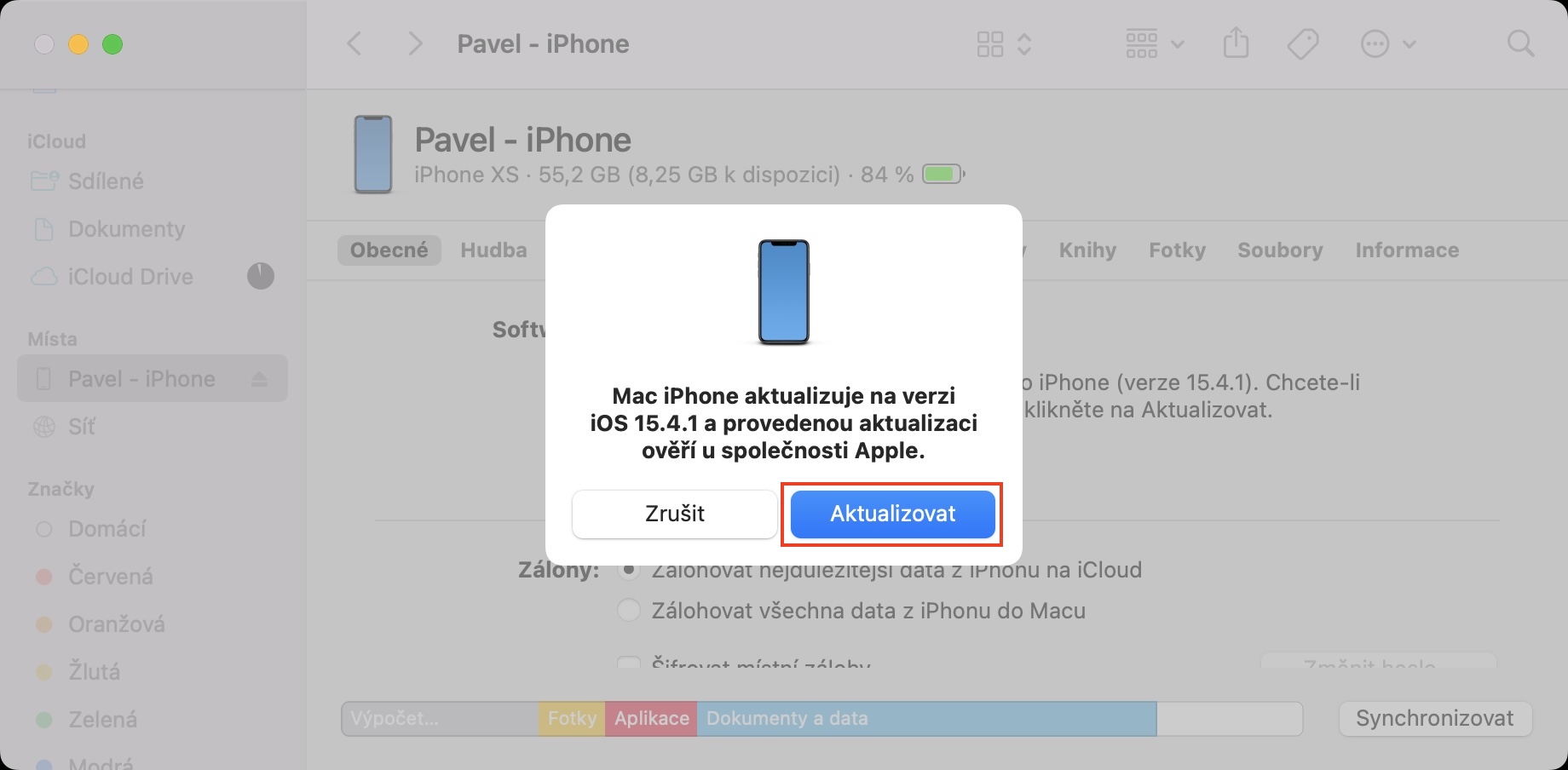 update iphone via mac