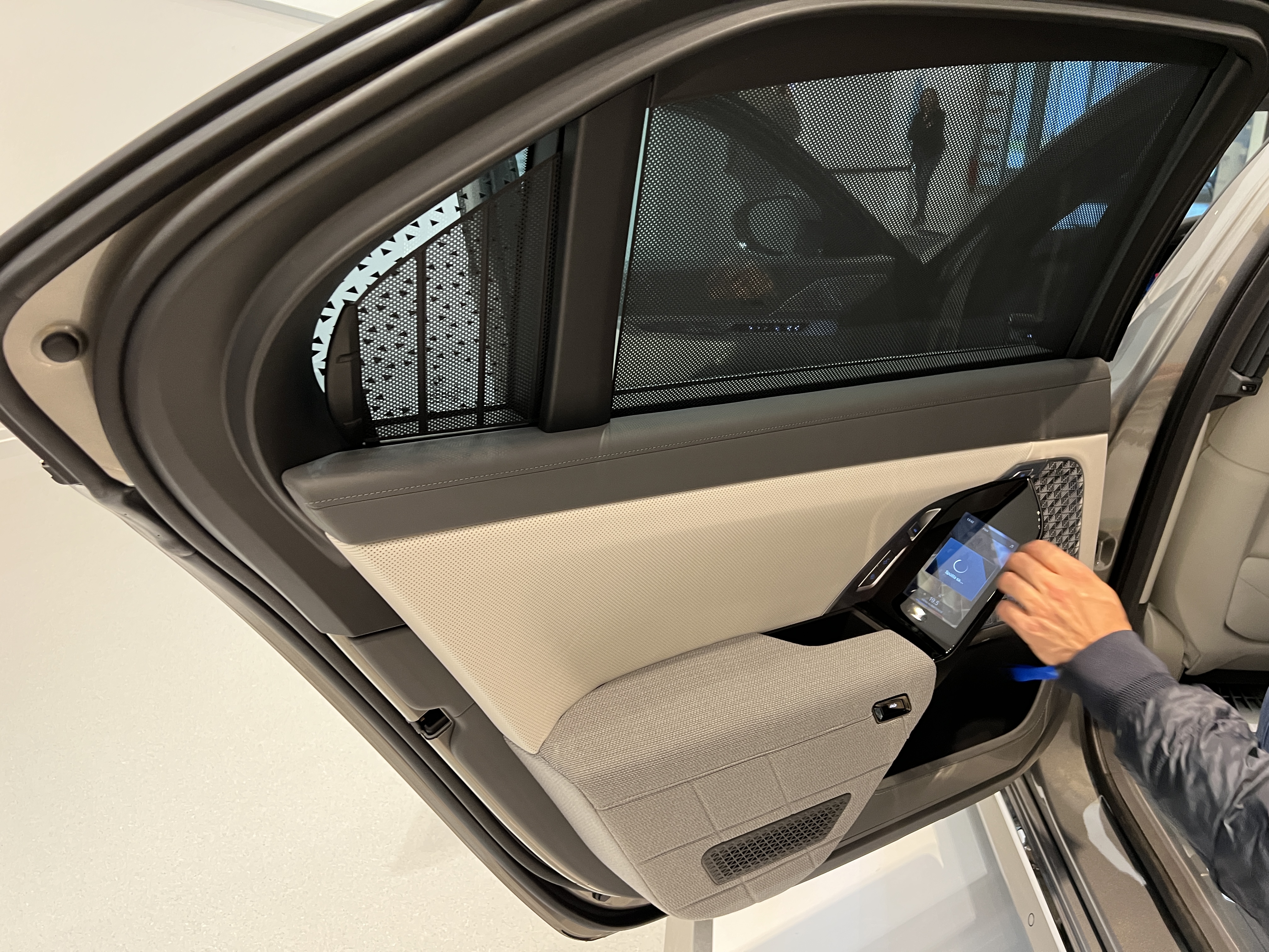 car door interior with touchscreen