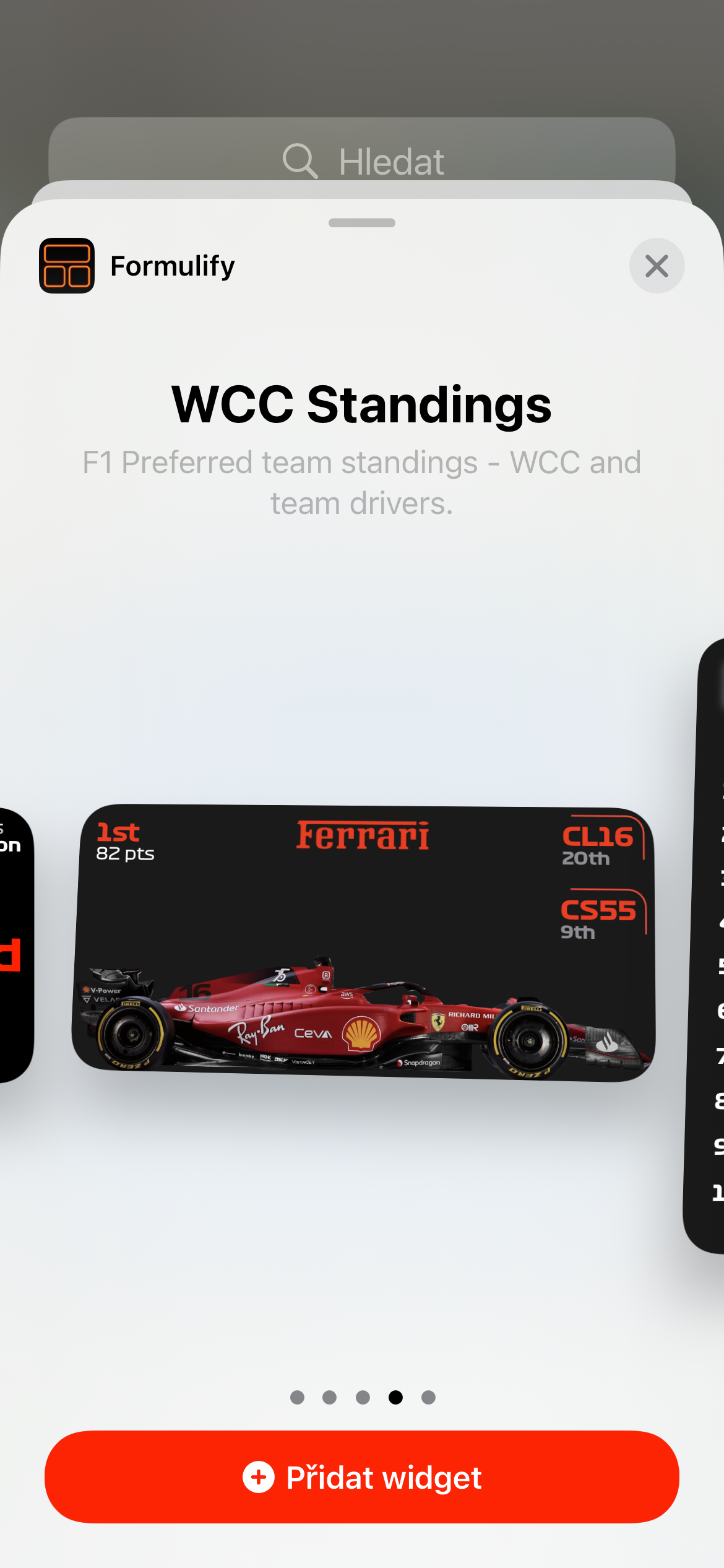 f1 wcc standings widget