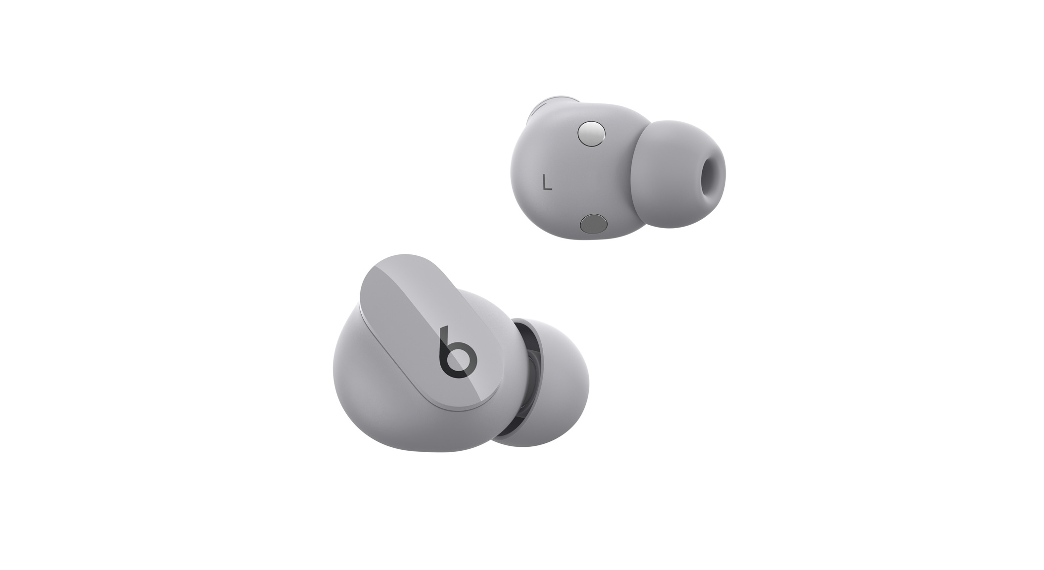 gray wireless earbuds