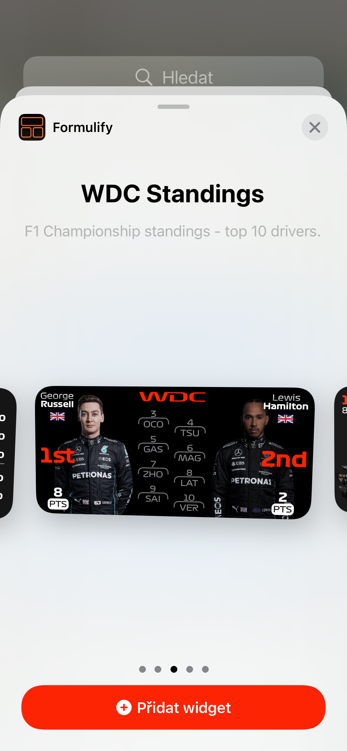 wdc standings widget