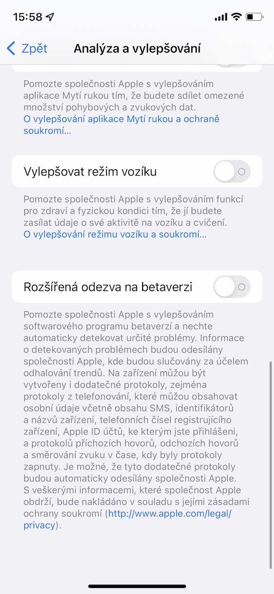 analyza_iphone_zakaz_ios4 vypnutí analýzy iphone