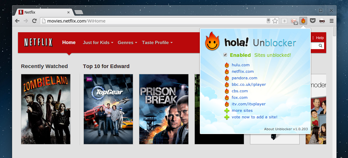 hola rozsireni chrome