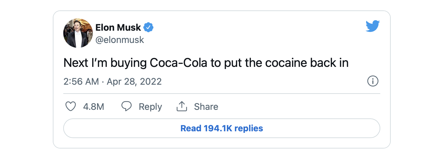 tweet about buying coca cola