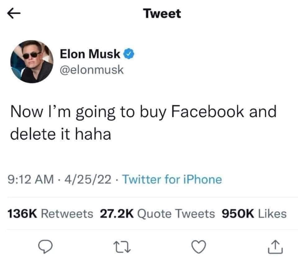 tweet about buying facebook