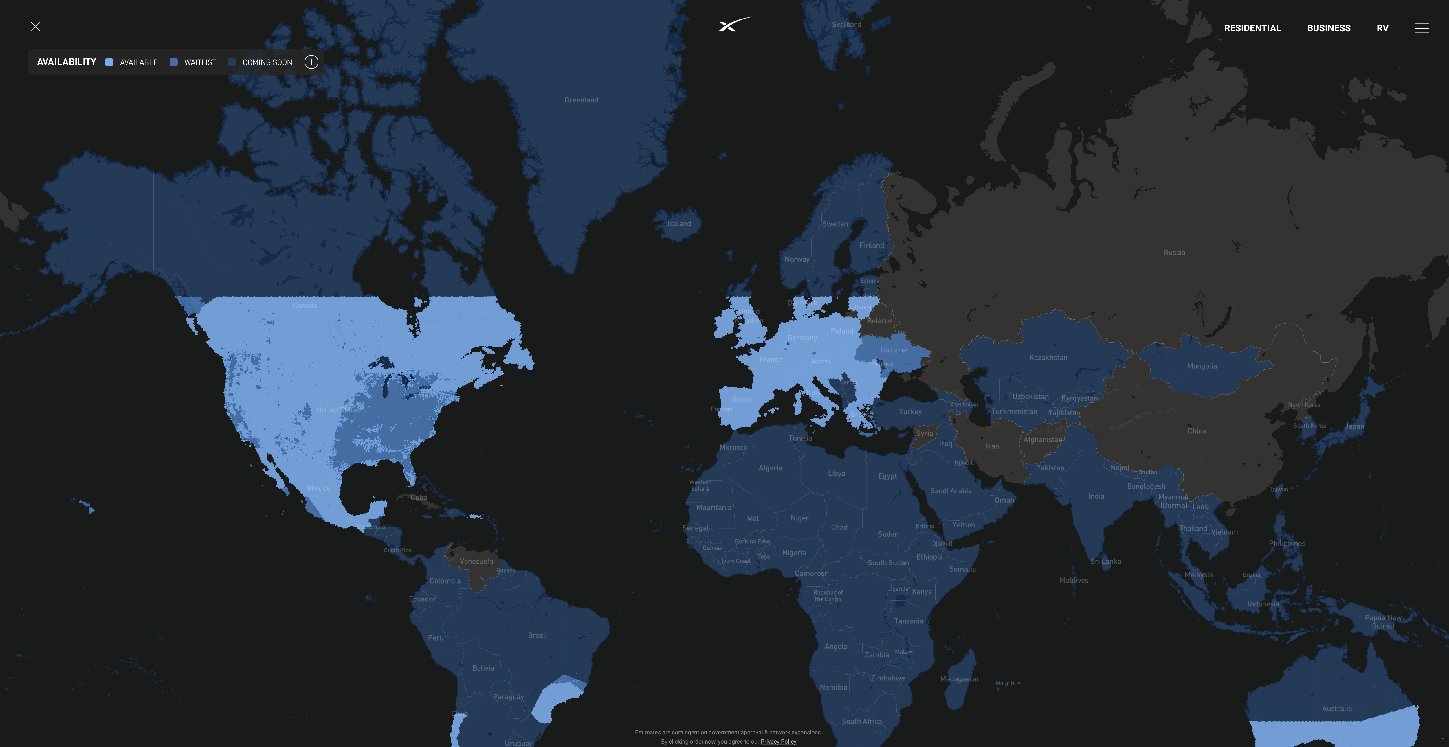 world map dark theme