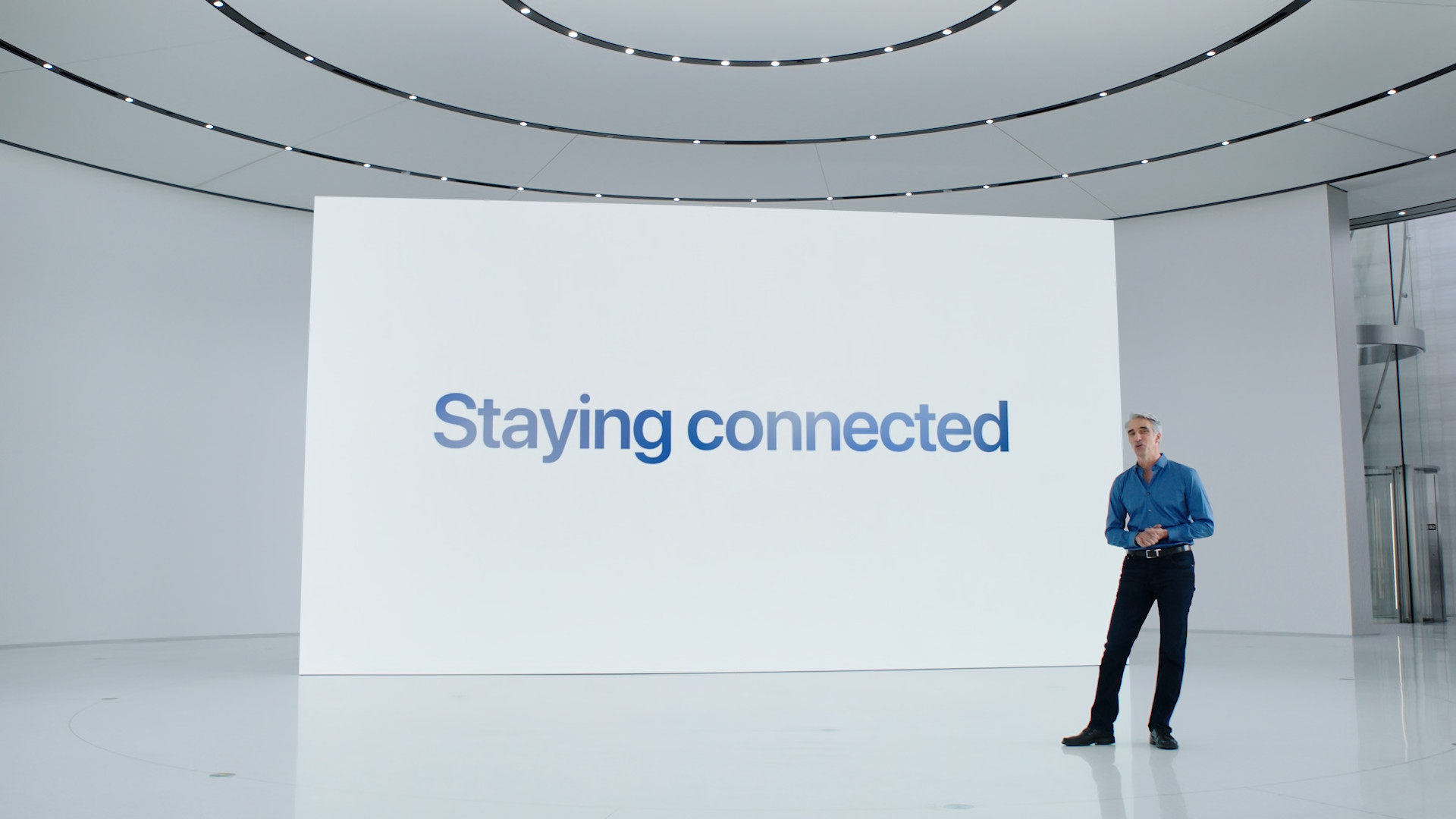 apple event staying connected blue