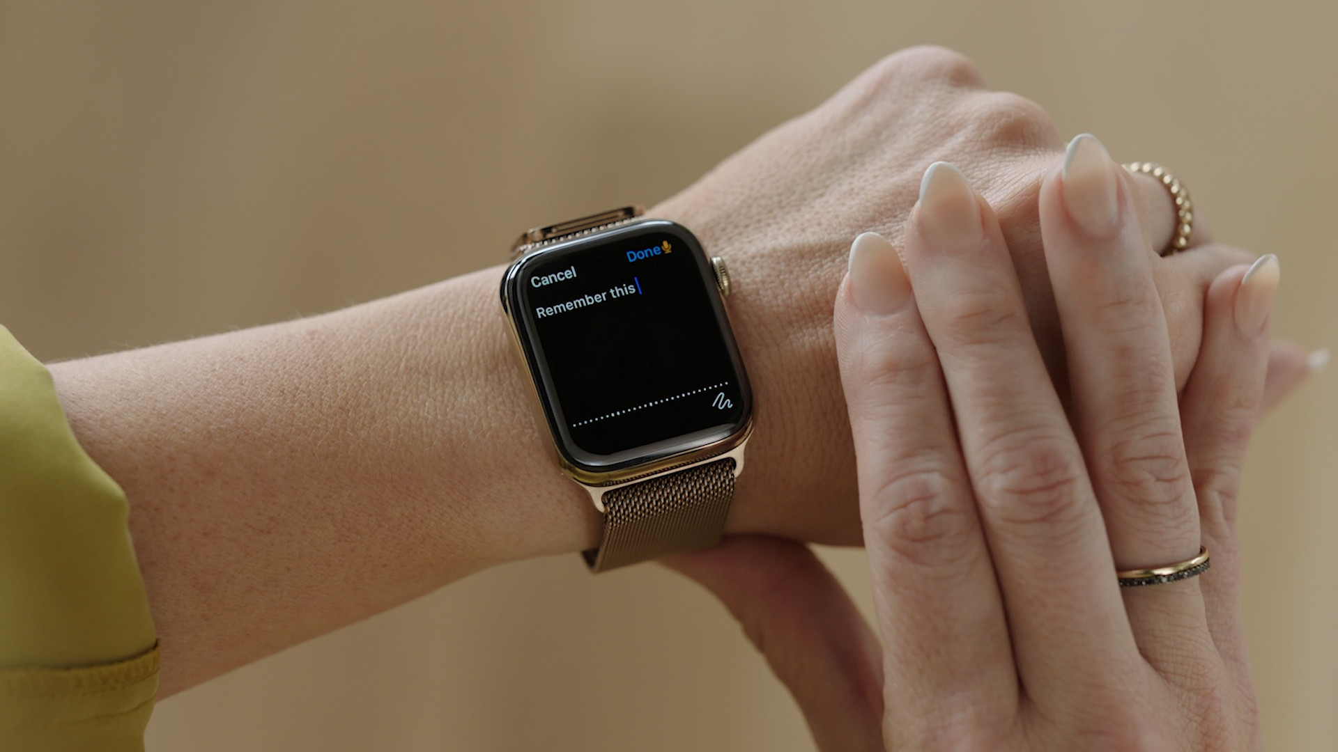 apple watch text completion