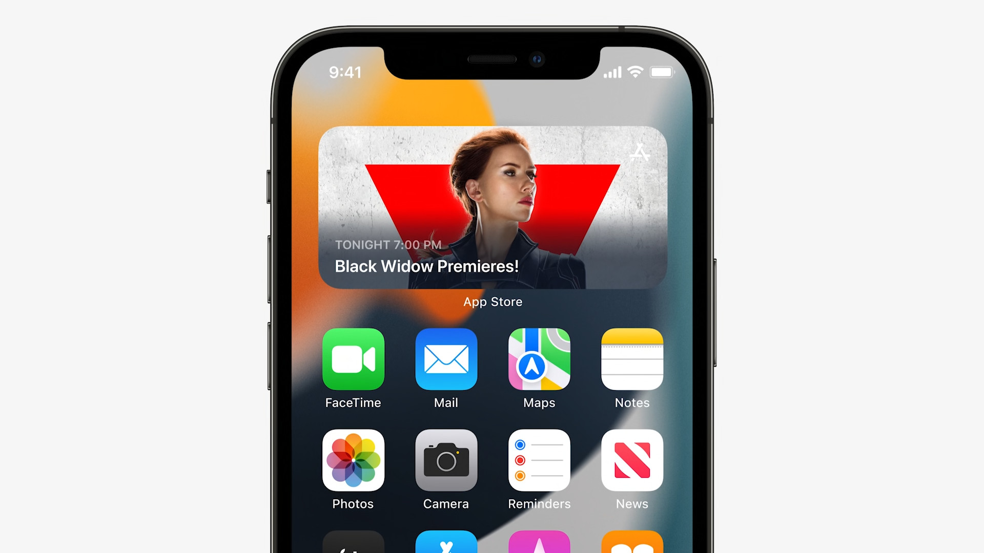 black widow home screen